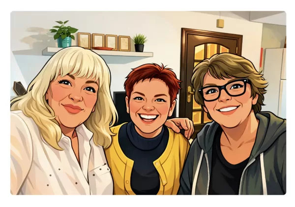 Brenda, Zizi, Ingrid karikatúra