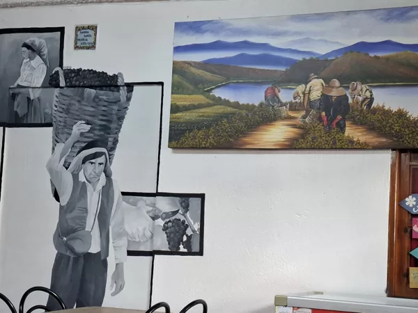 Pictures on the restaurant wall